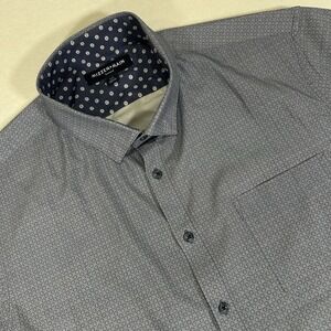 Mizzen+Main Blue Label Leeward Trim Fit Men's XXL Blue Circle Short Sleeve Shirt